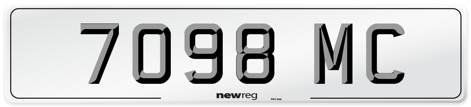 7098 MC Number Plate from New Reg